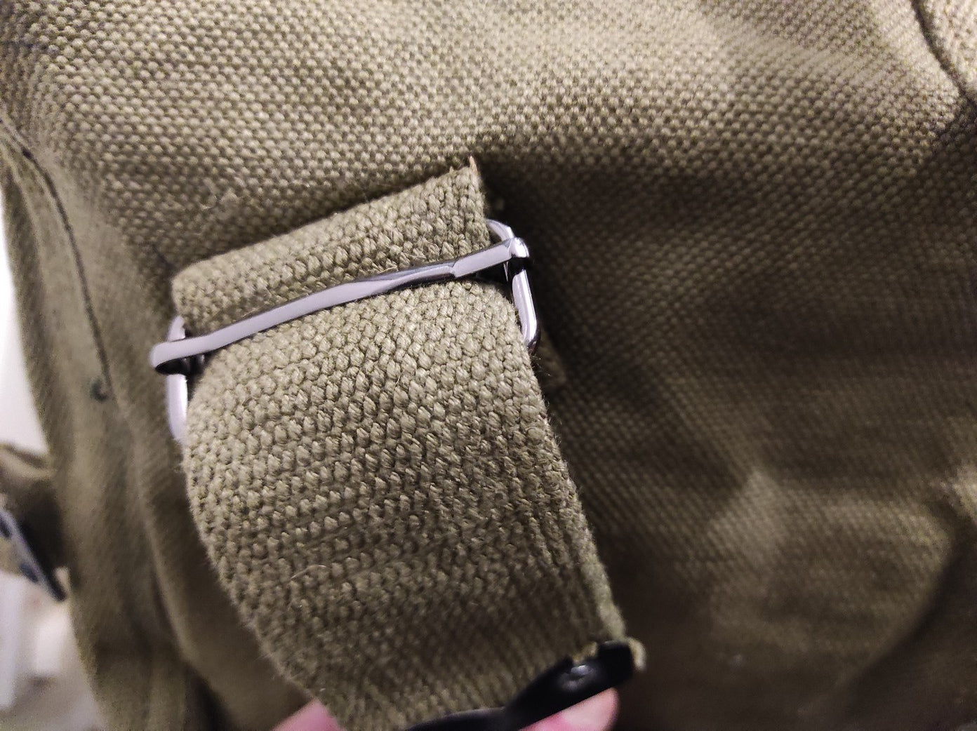 Vintage Greek army canvas haversack backpack bag satchel military with straps beige