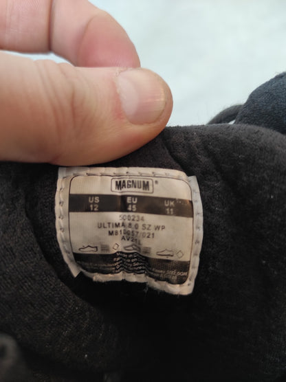 Used MAGNUM Ultima 8.8 waterproof lined boots combat hiking side zip vegan