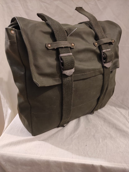 Vintage Swedish Army PVC waterproof bag pannier 10L shoulder bag satchel