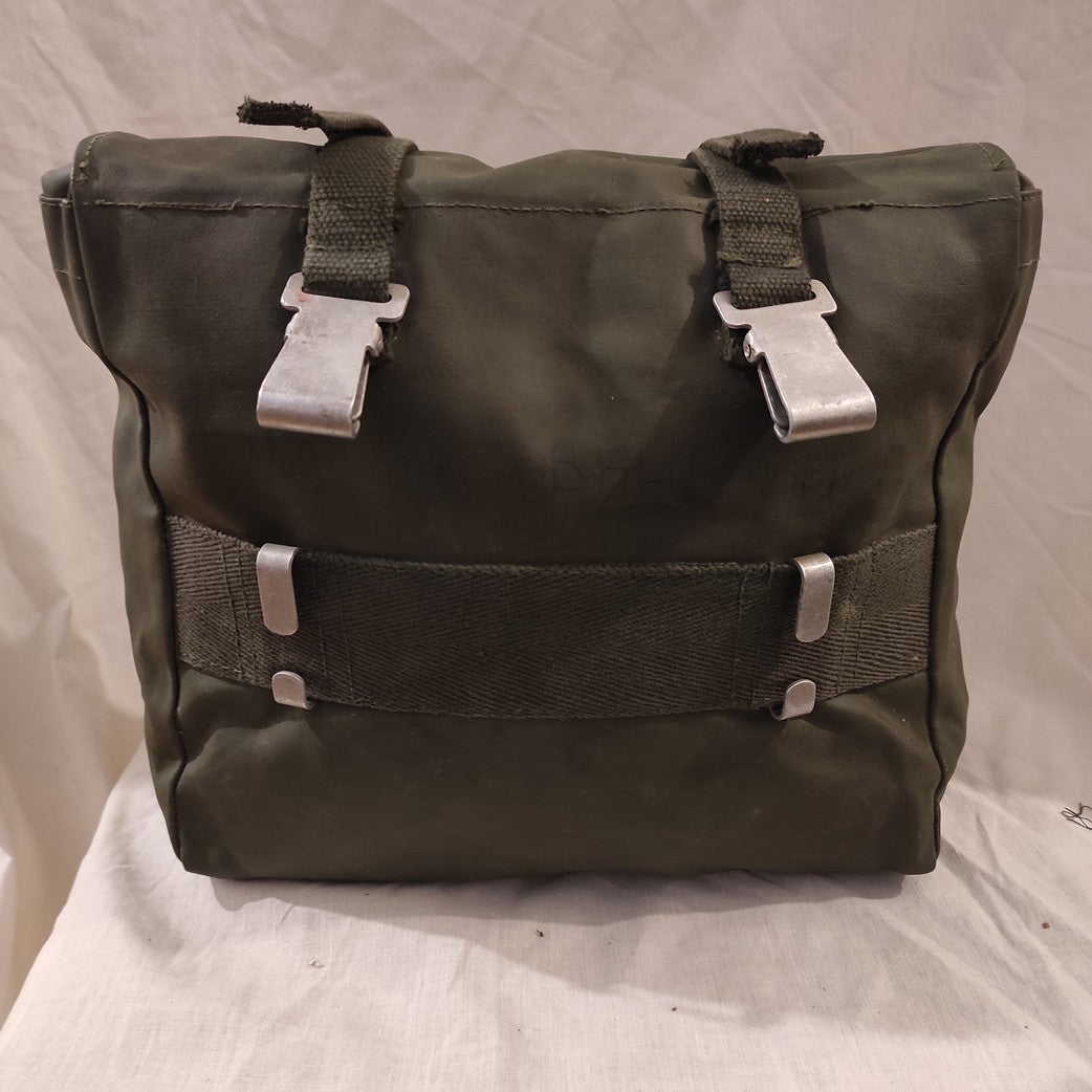 Vintage Swedish Army PVC waterproof bag pannier 10L shoulder bag satchel