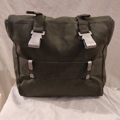 Vintage Swedish Army PVC waterproof bag pannier 10L shoulder bag satchel