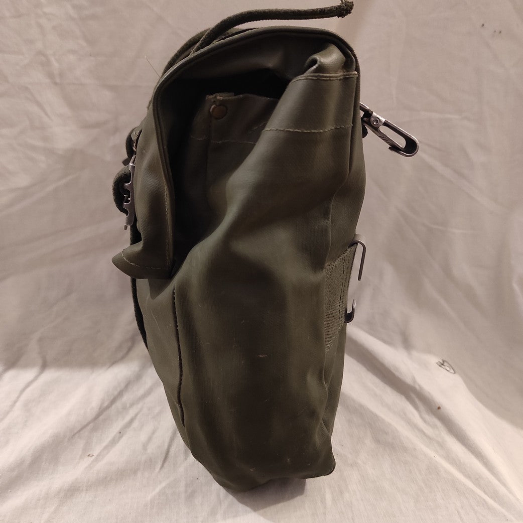 Vintage Swedish Army PVC waterproof bag pannier 10L shoulder bag satchel