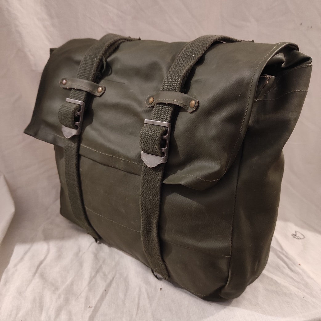Vintage Swedish Army PVC waterproof bag pannier 10L shoulder bag satchel
