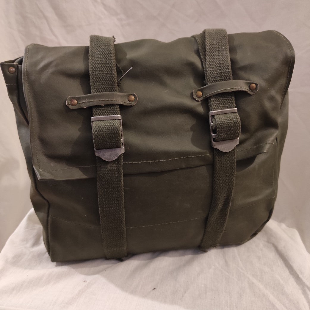 Vintage Swedish Army PVC waterproof bag pannier 10L shoulder bag satchel