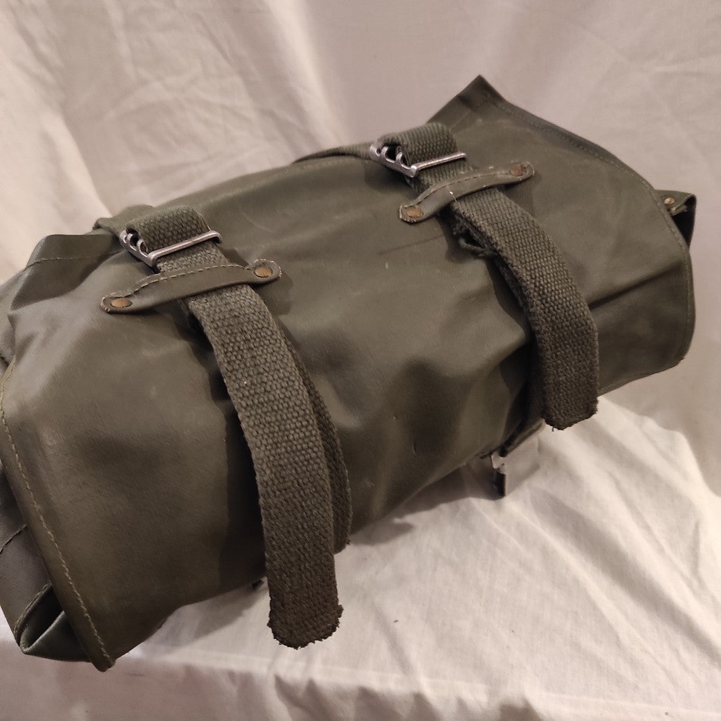 Vintage Swedish Army PVC waterproof bag pannier 10L shoulder bag satchel