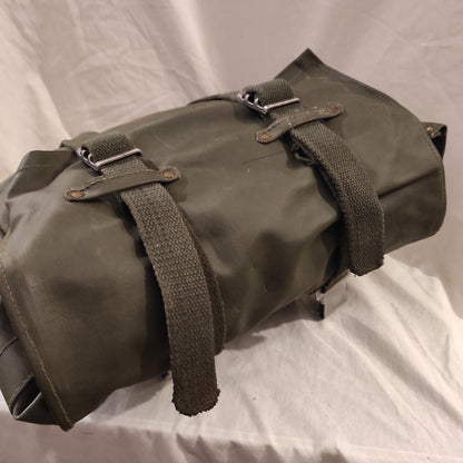 Vintage Swedish Army PVC waterproof bag pannier 10L shoulder bag satchel