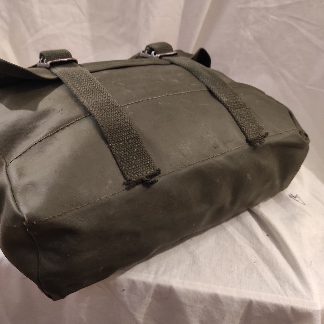 Vintage Swedish Army PVC waterproof bag pannier 10L shoulder bag satchel