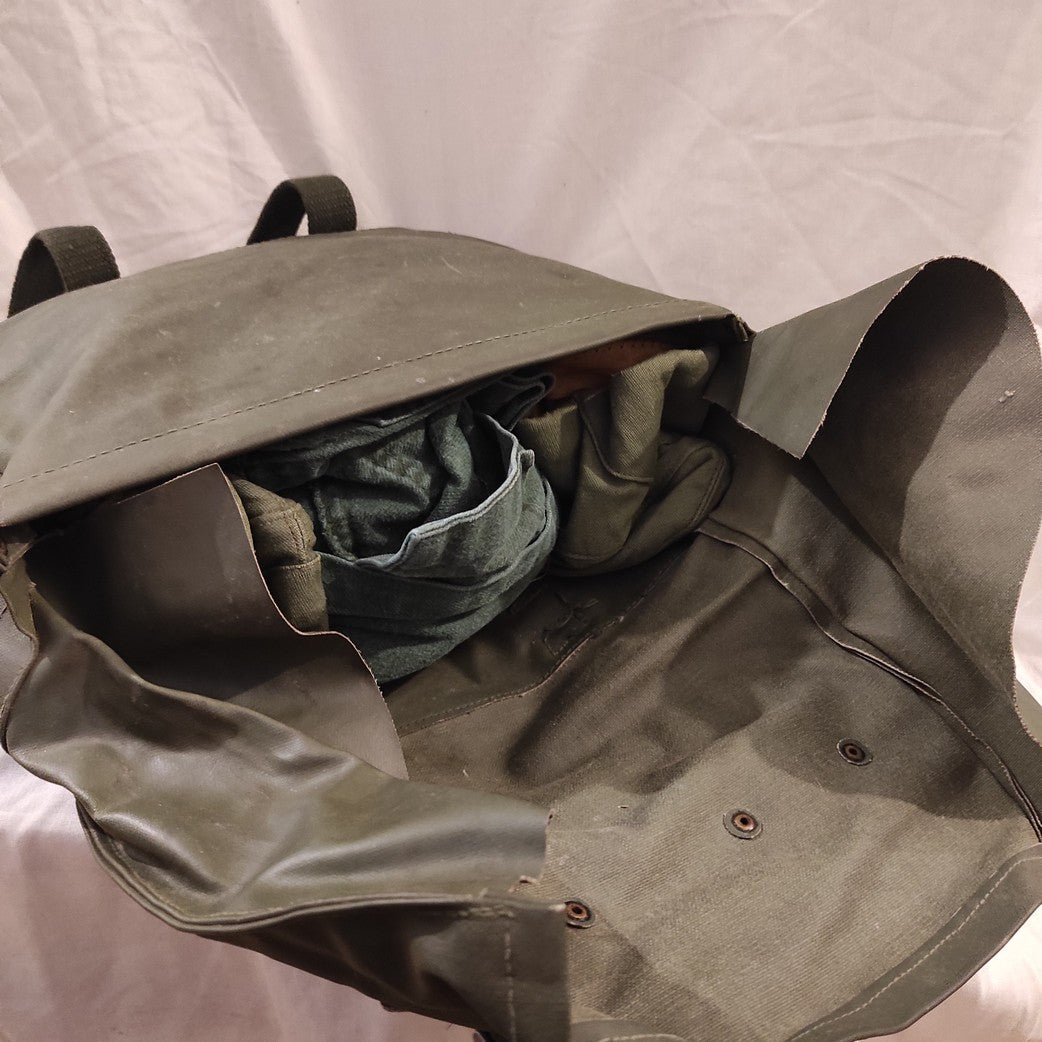 Vintage Swedish Army PVC waterproof bag pannier 10L shoulder bag satchel