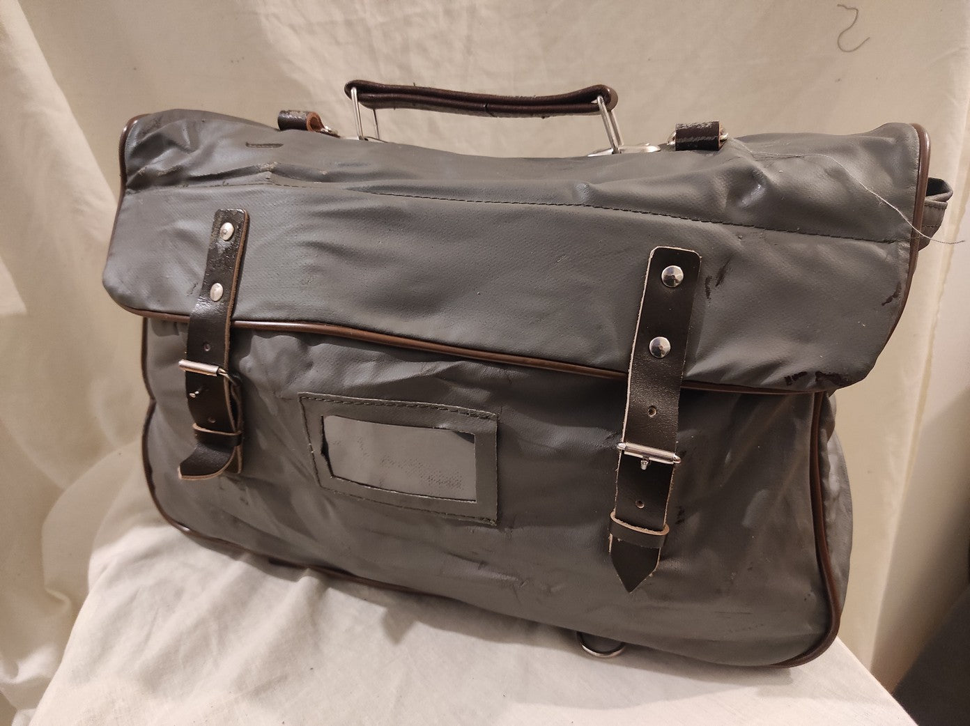 Vintage East German Officer's kit bag waterproof satchel carrier Soviet Era Communist DDR MDI NVA softer material