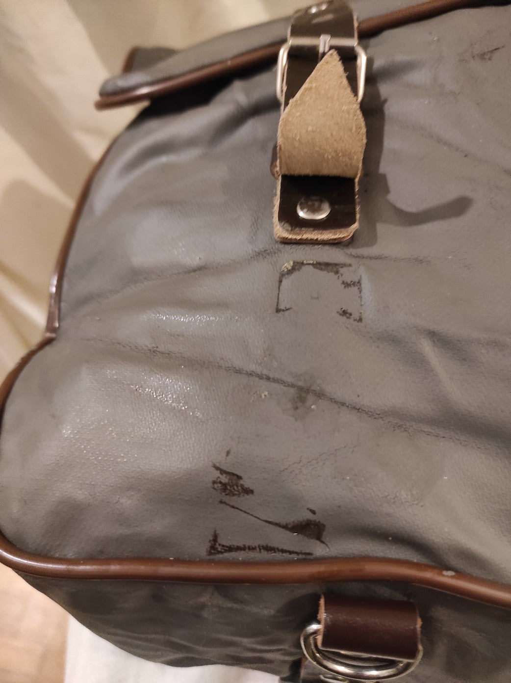 Vintage East German Officer's kit bag waterproof satchel carrier Soviet Era Communist DDR MDI NVA softer material