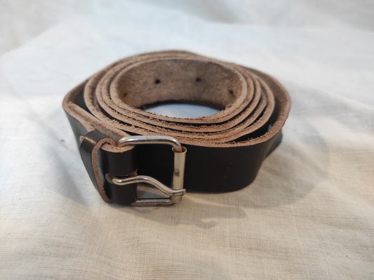 Vintage East German brown leather belt cold war communist soviet era NVA DDR