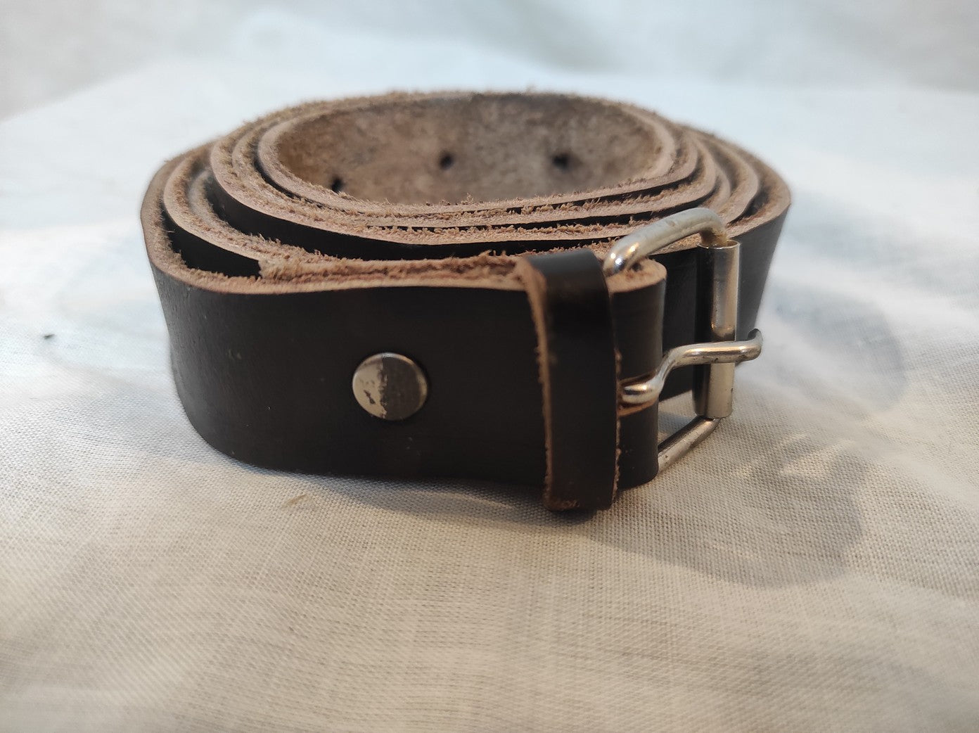 Vintage East German brown leather belt cold war communist soviet era NVA DDR