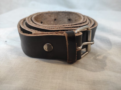 Vintage East German brown leather belt cold war communist soviet era NVA DDR