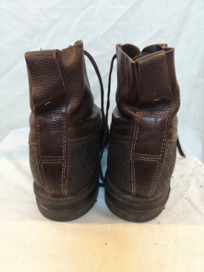 Vintage 1960s Swedish army work boots Brown leather shoes military rubber reds