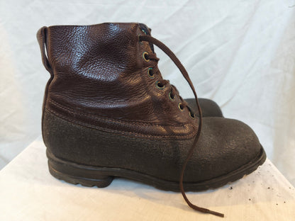 Vintage 1960s Swedish army work boots Brown leather shoes military rubber reds