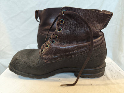 Vintage 1960s Swedish army work boots Brown leather shoes military rubber reds