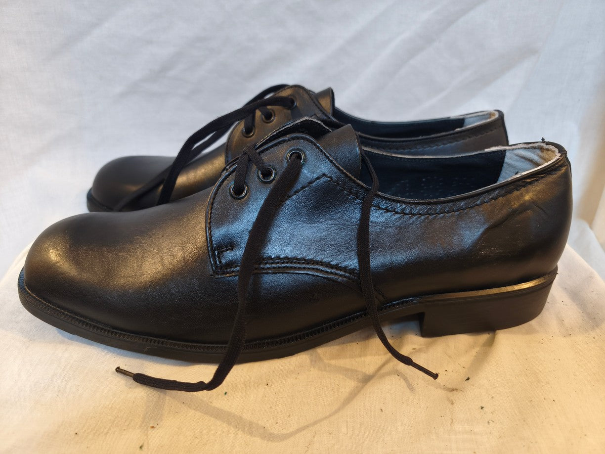 New Unissued French army dress black leather shoes parade mess military formal large sizes