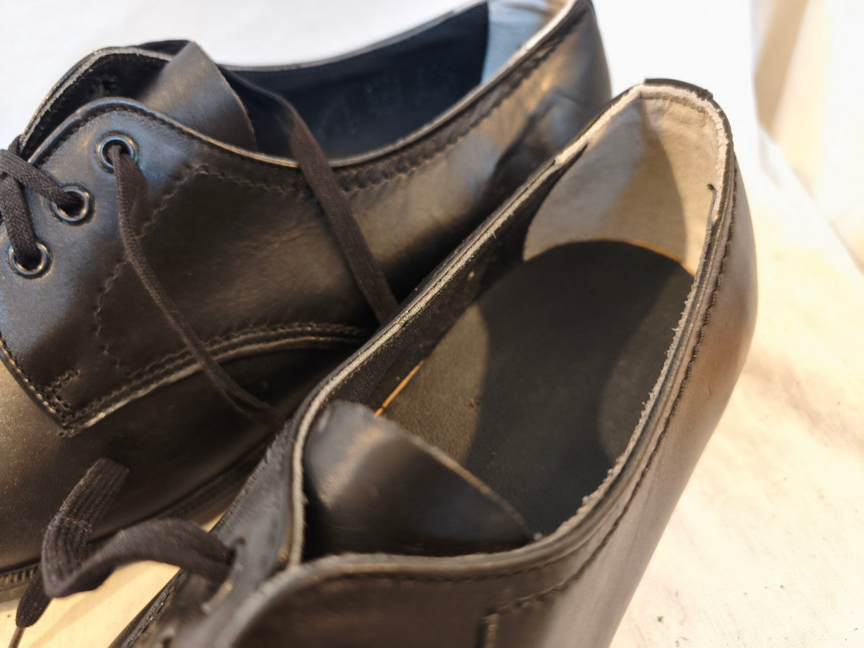 New Unissued French army dress black leather shoes parade mess military formal large sizes