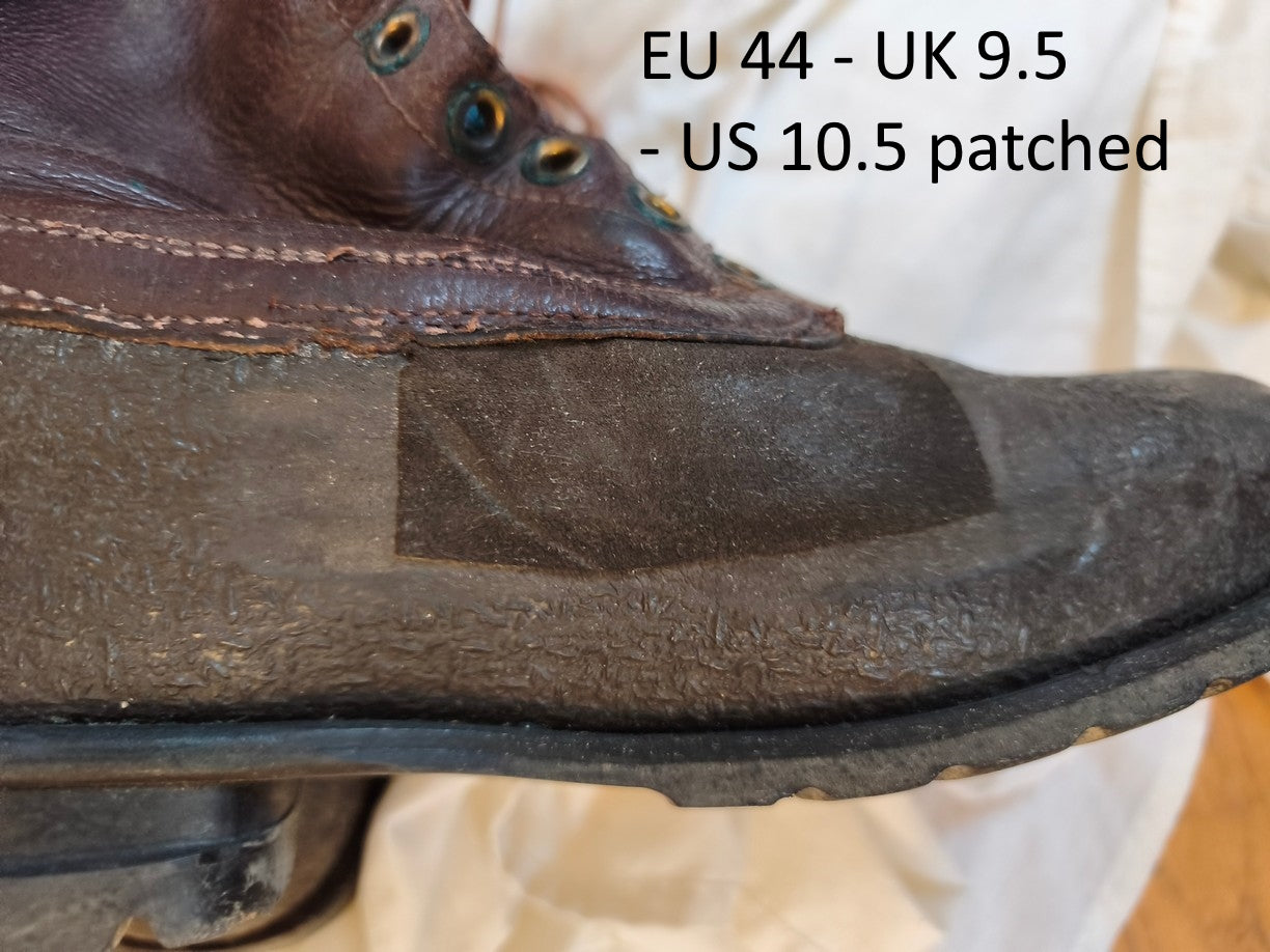 Vintage 1960s Swedish army work boots Brown leather shoes military rubber reds