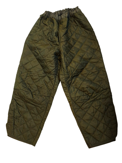 Vintage 1970s-1980s Dutch Army green quilted liner trousers pants thermal winter cold weather