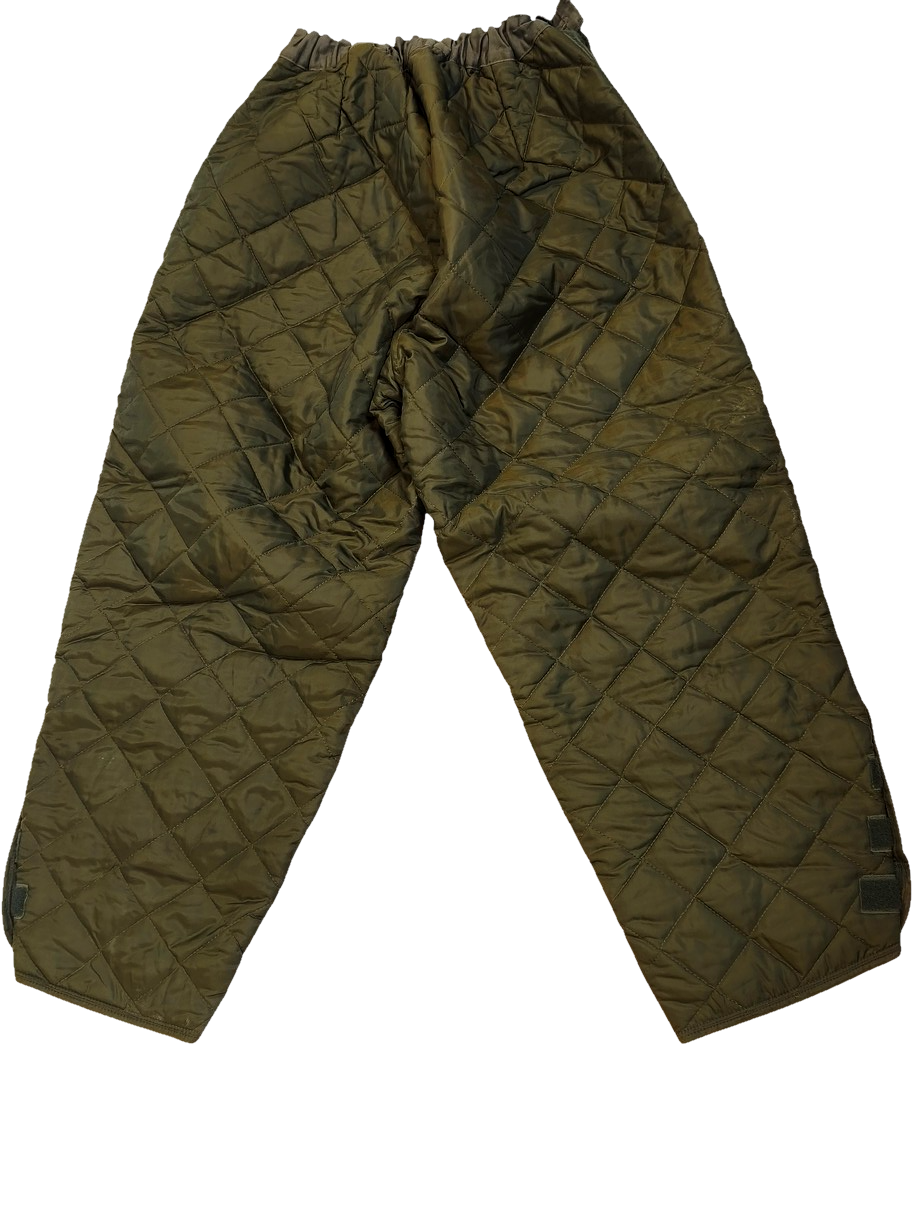 Vintage 1970s-1980s Dutch Army green quilted liner trousers pants thermal winter cold weather