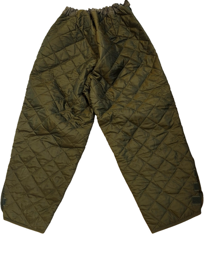 Vintage 1970s-1980s Dutch Army green quilted liner trousers pants thermal winter cold weather