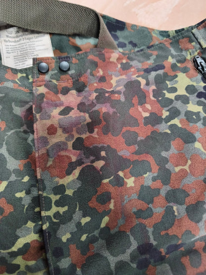 Authentic German army goretex camouflage over trousers rain gear wet waterproof cargo pants bottoms army military Bundeswehr camo flecktarn