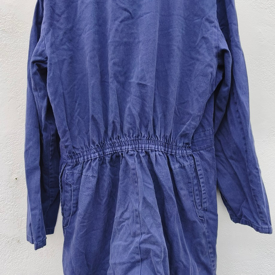 Vintage 1970s-1980s Dutch blue cotton mechanics boiler suit coverall overall KLM aircrew airport groundstaff staff like denim