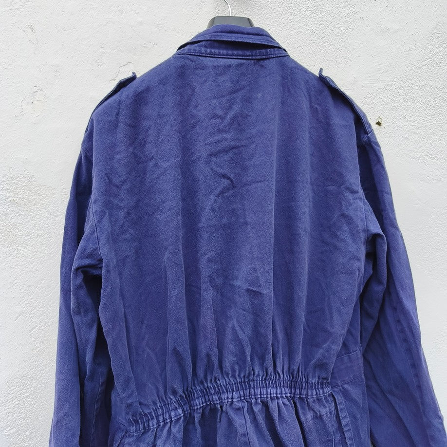 Vintage 1970s-1980s Dutch blue cotton mechanics boiler suit coverall overall KLM aircrew airport groundstaff staff like denim