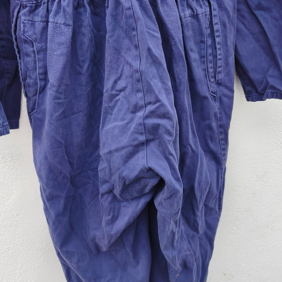 Vintage 1970s-1980s Dutch blue cotton mechanics boiler suit coverall overall KLM aircrew airport groundstaff staff like denim