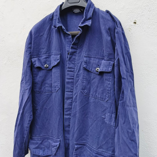 Vintage 1970s-1980s Dutch blue cotton mechanics boiler suit coverall overall KLM aircrew airport groundstaff staff like denim