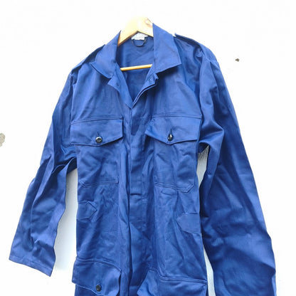 New Vintage 1970s-1980s Dutch blue cotton mechanics boiler suit coverall overall KLM aircrew airport groundstaff staff like denim Deadstock