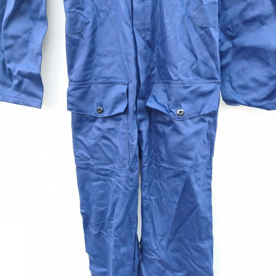 New Vintage 1970s-1980s Dutch blue cotton mechanics boiler suit coverall overall KLM aircrew airport groundstaff staff like denim Deadstock