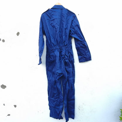 New Vintage 1970s-1980s Dutch blue cotton mechanics boiler suit coverall overall KLM aircrew airport groundstaff staff like denim Deadstock