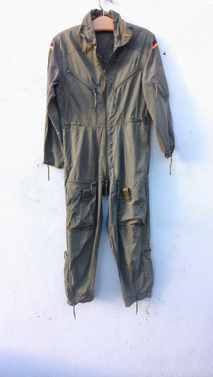 Repaired older model Vintage German army olive flight pilot suit coverall combi military airforce air force Bundeswehr luftwaffe fighter overall