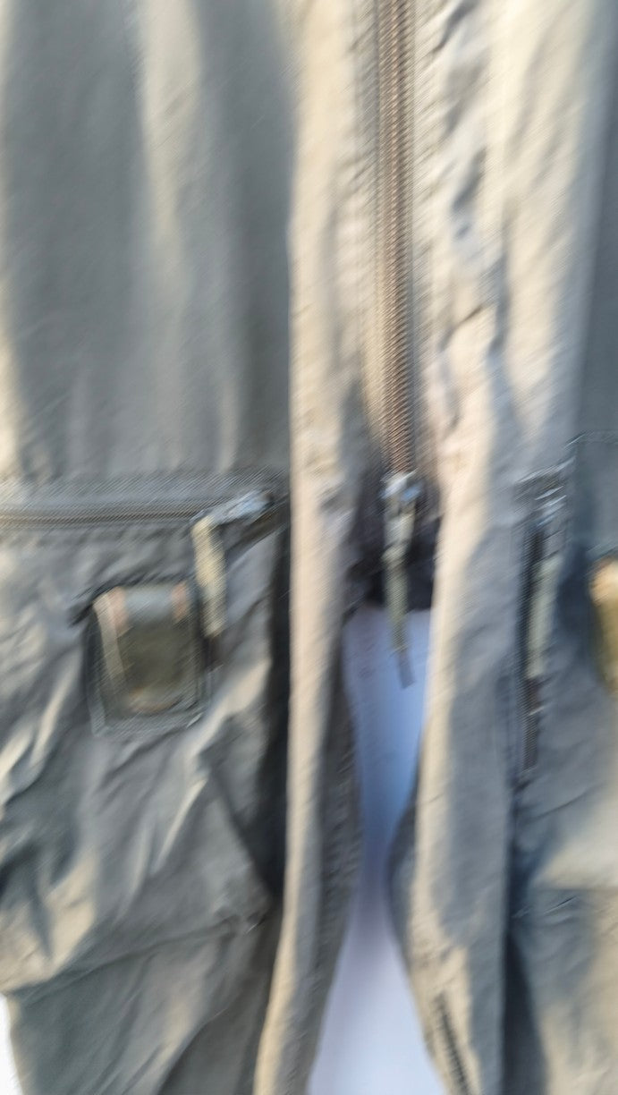 Repaired older model Vintage German army olive flight pilot suit coverall combi military airforce air force Bundeswehr luftwaffe fighter overall