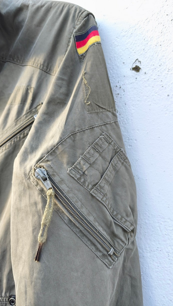 Repaired older model Vintage German army olive flight pilot suit coverall combi military airforce air force Bundeswehr luftwaffe fighter overall