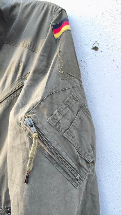 Repaired older model Vintage German army olive flight pilot suit coverall combi military airforce air force Bundeswehr luftwaffe fighter overall