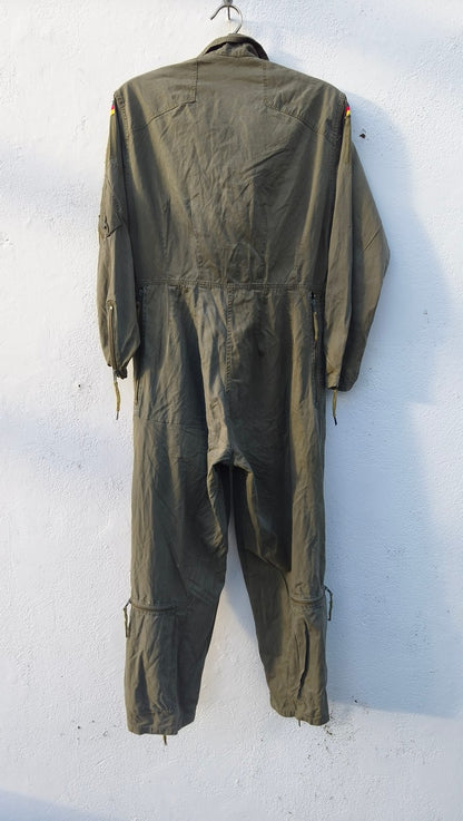 Repaired older model Vintage German army olive flight pilot suit coverall combi military airforce air force Bundeswehr luftwaffe fighter overall