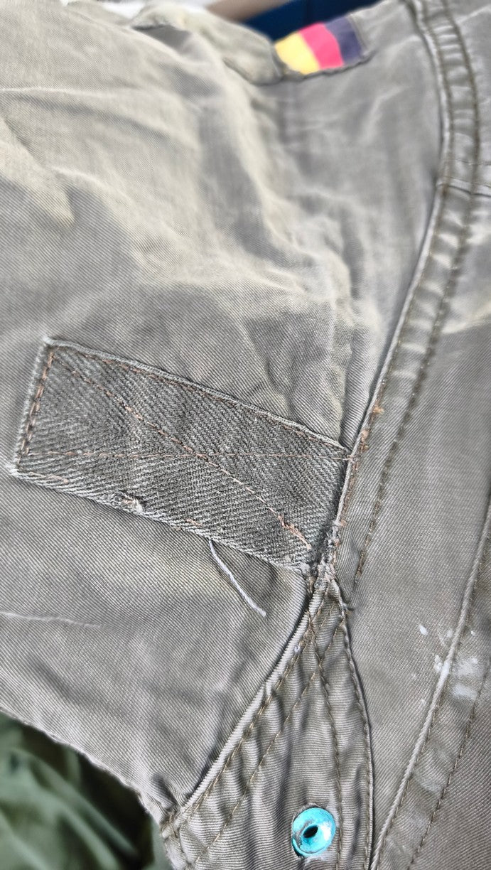Repaired older model Vintage German army olive flight pilot suit coverall combi military airforce air force Bundeswehr luftwaffe fighter overall