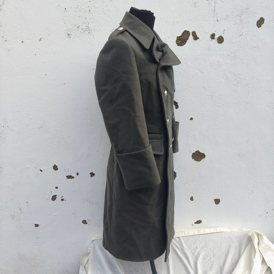 vintage Double breasted Austrian Army Gaberdine Wool blend Army Trenchcoat Greatcoat trench military overcoat coat no insignia
