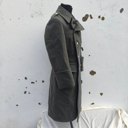 vintage Double breasted Austrian Army Gaberdine Wool blend Army Trenchcoat Greatcoat trench military overcoat coat no insignia