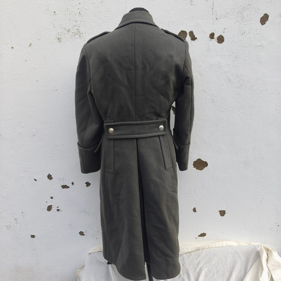 vintage Double breasted Austrian Army Gaberdine Wool blend Army Trenchcoat Greatcoat trench military overcoat coat no insignia