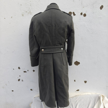 vintage Double breasted Austrian Army Gaberdine Wool blend Army Trenchcoat Greatcoat trench military overcoat coat no insignia