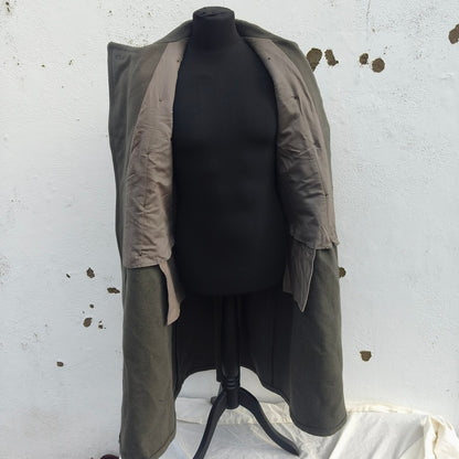 vintage Double breasted Austrian Army Gaberdine Wool blend Army Trenchcoat Greatcoat trench military overcoat coat no insignia