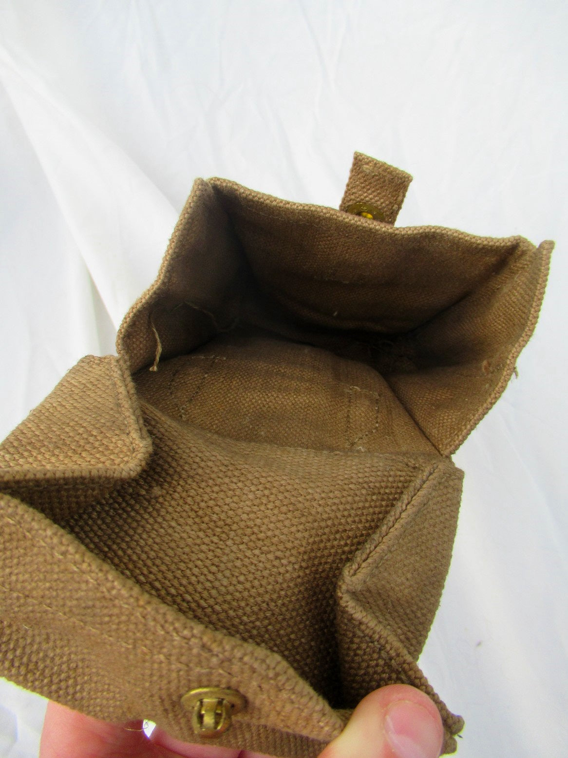 Vintage Italian army canvas magazine pouch ammo belt military ammunition cotton San Marco single pop button