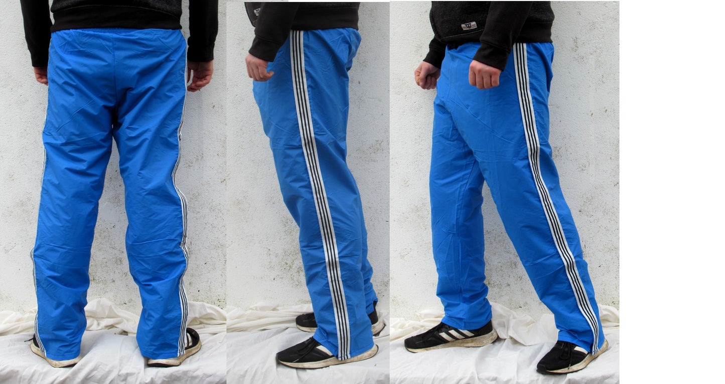 New Italian Army waterproof Training Tracksuit bottoms pants joggers military rain gear wet wetwear retro sports sky blue three stripes