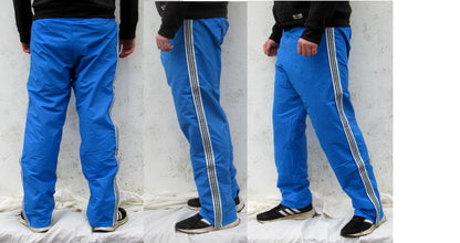 New Italian Army waterproof Training Tracksuit bottoms pants joggers military rain gear wet wetwear retro sports sky blue three stripes