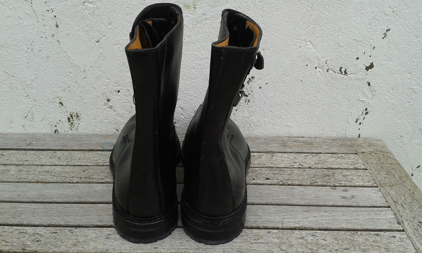 New Large size Italian army boots Black leather para shoes combat military