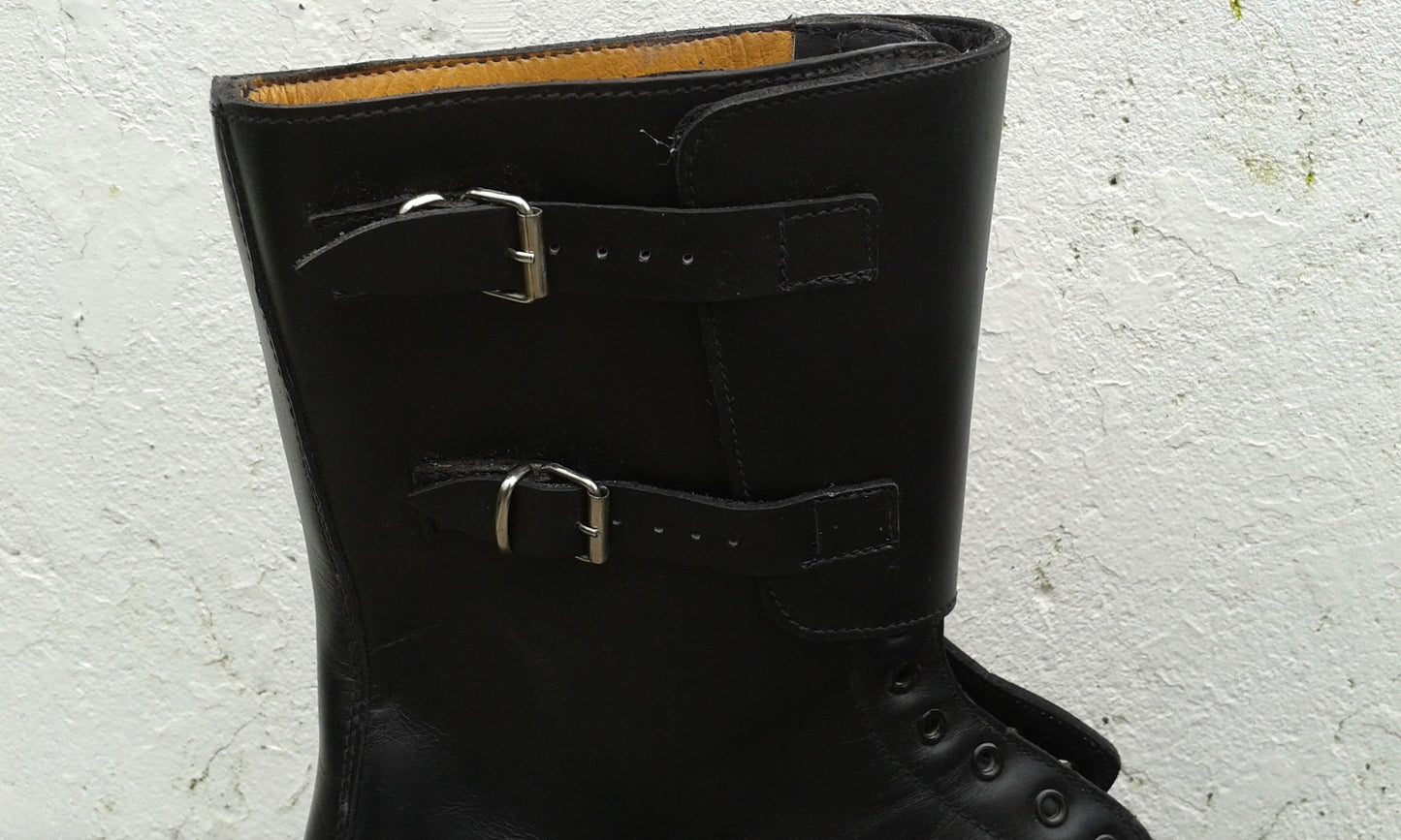 New Large size Italian army boots Black leather para shoes combat military
